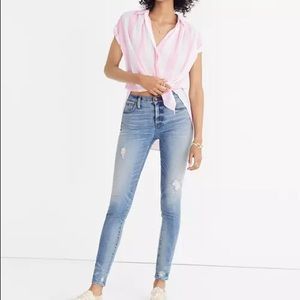 MADEWELL 9" High-Rise Skinny Jeans: Destructed-Hem Ed.